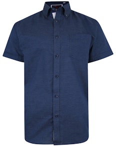 KAM Short Sleeve Dobby Stitch Shirt Indigo